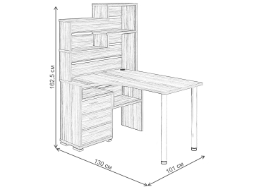 Письменный стол СР-132-130 БЕН-ЛЕВ левый