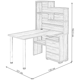 Письменный стол СР-132-130 БЕН-ПРАВ правый