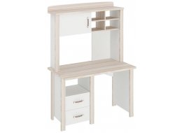 Письменный стол Илевро-115 с тумбой и надстройкой НД-115Н КБЕ карамель / белый