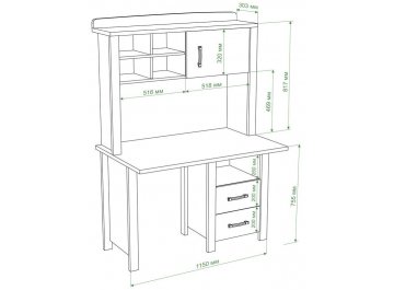 Письменный стол СТД-115 с ТБД и НД-115 КБЕ