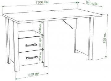 Письменный стол СТД-130 с ТБД КК