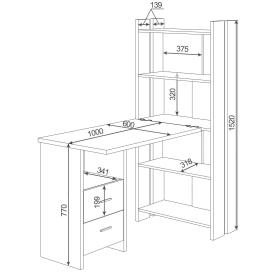 Письменный стол СТЛ-ОВ+Столешница100РПрям КШ