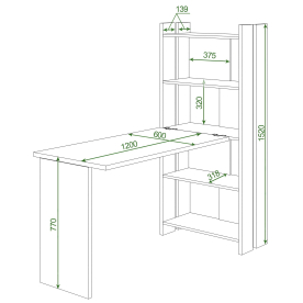 Письменный стол СТЛ-ОВ+Столешница120Прям ШК