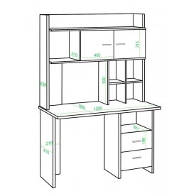 Письменный стол СКЛ-Прям120+НКЛХ-120 К