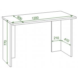 Письменный стол Беланта-Прям120Р(без тумбы) К