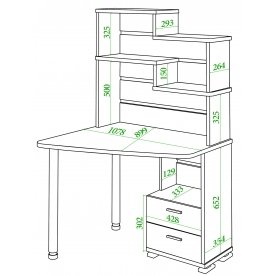 Письменный стол СК-24 КВ-ЛЕВ левый