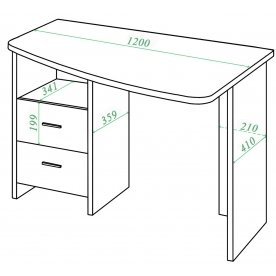 Письменный стол СКЛ-Крл 120 БЕ ПРАВ