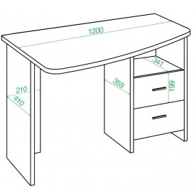 Письменный стол СКЛ-Крл 120 К ЛЕВ