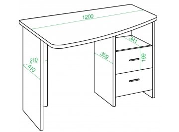Письменный стол СКЛ-Крл 120 КВ ЛЕВ