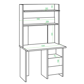 Письменный стол СКЛ-Прям100+НКЛХ -100 ВК