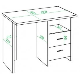 Письменный стол СКЛ-Прям100Р НБЕ