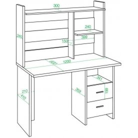 Письменный стол Беланта-Прям120Р+НКЛ-120 БЕН