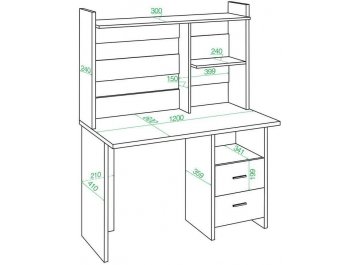 Письменный стол СКЛ-Прям120Р+НКЛ-120 К