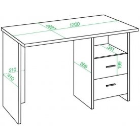 Письменный стол СКЛ-Прям120Р ВК