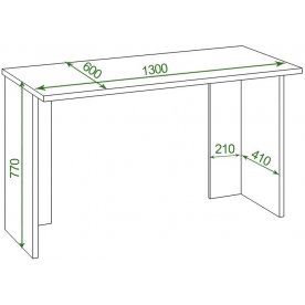 Письменный стол Беланта-Прям130(без тумбы) К