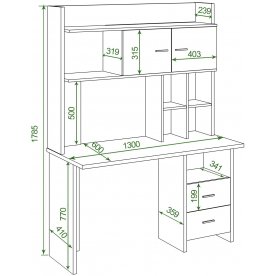 Письменный стол СКЛ-Прям130+НКЛХ-130 В