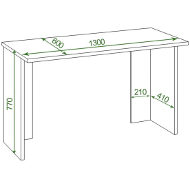Письменный стол СКЛ-Прям130Р(без тумбы) Ш