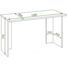 Письменный стол СКЛ-Прям130Р(без тумбы) В