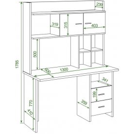 Письменный стол СКЛ-Прям130Р+НКЛХ-130 КШ