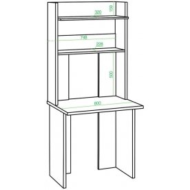 Письменный стол СКЛ-Прям80Р+НКЛХ 80 КВ