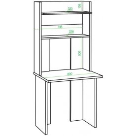 Письменный стол СКЛ-Прям80Р+НКЛХ 80 Ш