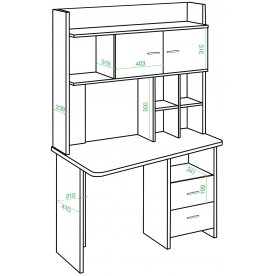 Письменный стол СКЛ-Трап120+НКЛХ -120 ШК ПРАВ