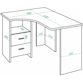 Письменный стол СКЛ-Угл 120 КВ ПРАВ