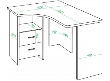 Письменный стол СКЛ-Угл 120 НБЕ ПРАВ