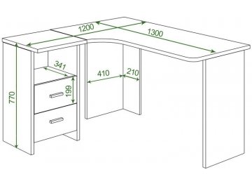 Письменный стол СКЛ-Угл 130 НБЕ ЛЕВ