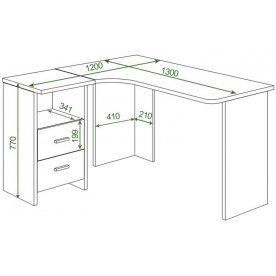 Письменный стол Беланта-Угл 130 ВК ПРАВ