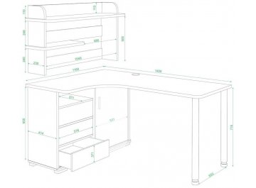 Письменный стол СР-145М КВВ-ЛЕВ левый