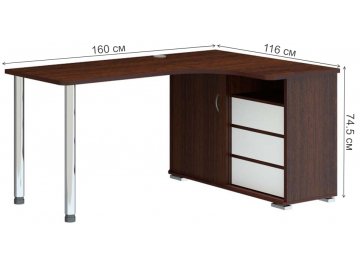 Письменный стол СР-165СМ ВБЕВ-ПРАВ правый