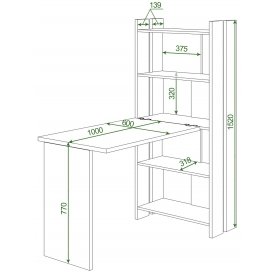 Письменный стол СТЛ-ОВ+С100Прям без тумбы КВ