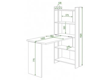 Письменный стол СТЛ-ОВ+С100РПрям без тумбы НБЕ