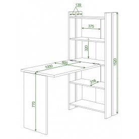 Письменный стол СТЛ-ОВ+С100РПрям без тумбы Ш