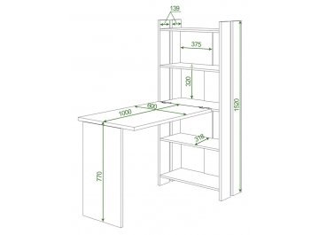 Письменный стол СТЛ-ОВ+С100РПрям без тумбы ВК