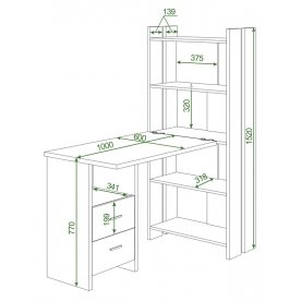 Письменный стол СТЛ-ОВ+С100РПрям Н