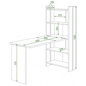 Письменный стол СТЛ-ОВ+С120РПрям без тумбы ВК