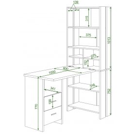 Письменный стол СТЛ-ОВХ +С100Прям БЕН