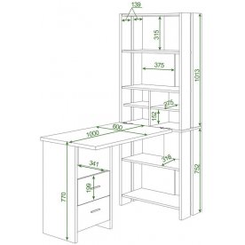 Письменный стол СТЛ-ОВХ +С100Прям К