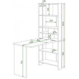 Письменный стол СТЛ-ОВХ +С100РПрям без тумбы ВК