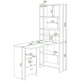 Письменный стол СТЛ-ОВХ +С100РПрям НБЕ