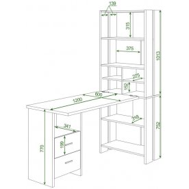 Письменный стол СТЛ-ОВХ +С120Прям НБЕ