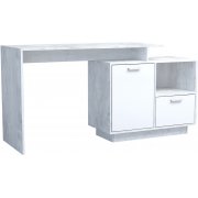 бетон светлый / белый глянец