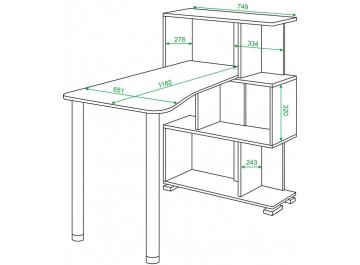Письменный стол СЛ-5-3СТ-2 БЕ