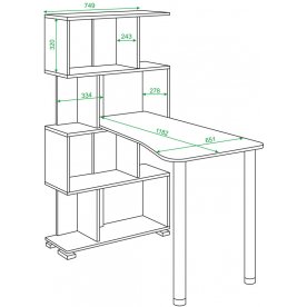 Письменный стол СЛ-5-4СТ-2+БД+БЯ К