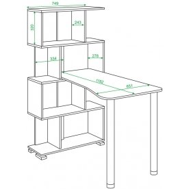 Письменный стол СЛ-5-4СТ-2+БД+БЯ Н