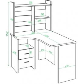 Компьютерный стол с надстройкой 100х120