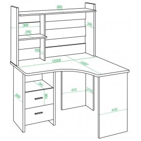 Компьютерный стол с надстройкой 120х100