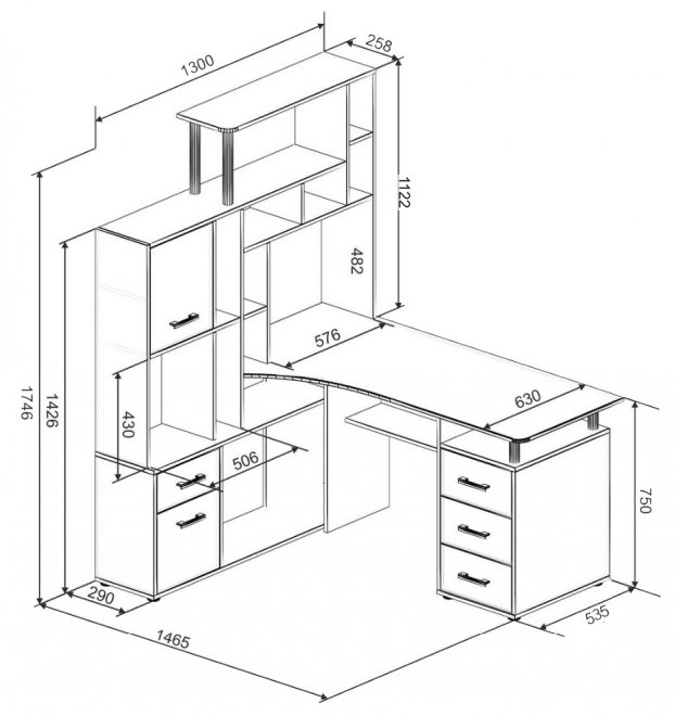 Стол компьютерный Джаз-15 левый дуб сонома / белый